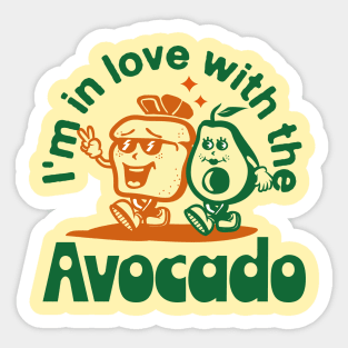 I'm in love with the avocado retro funny Sticker